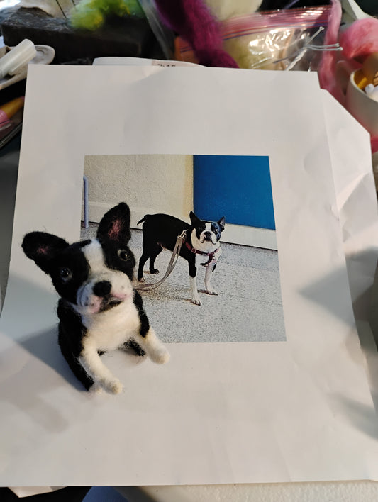 Boston Terrier Needle Felting Workshop —  at Unraveled Creative Studio - July 18th 12pm - 4 pm