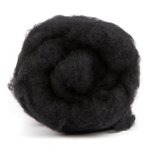 Maori Carded Wool, Ebony Black, 3.5 oz
